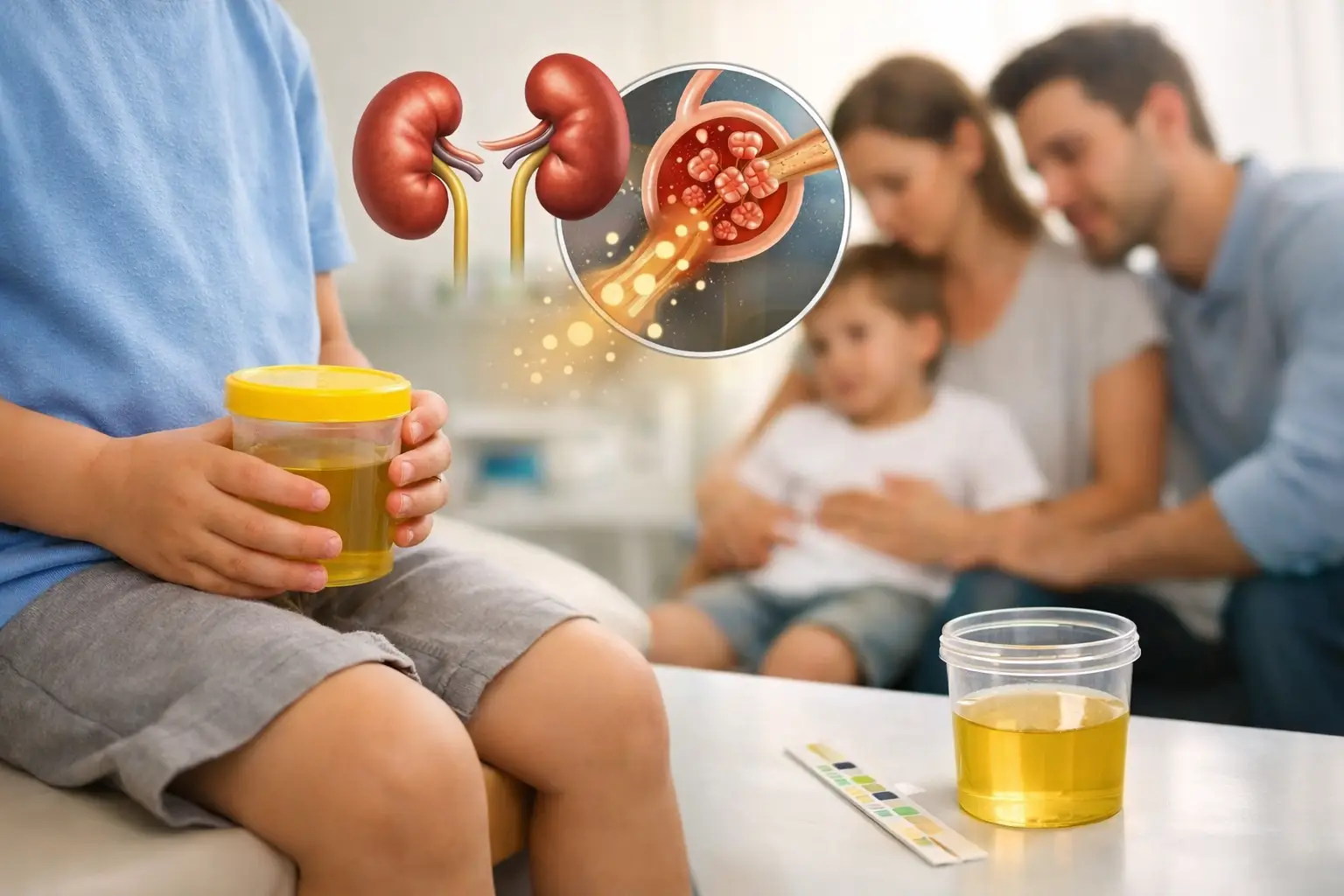 Guía para familias sobre proteinuria en menores de edad.