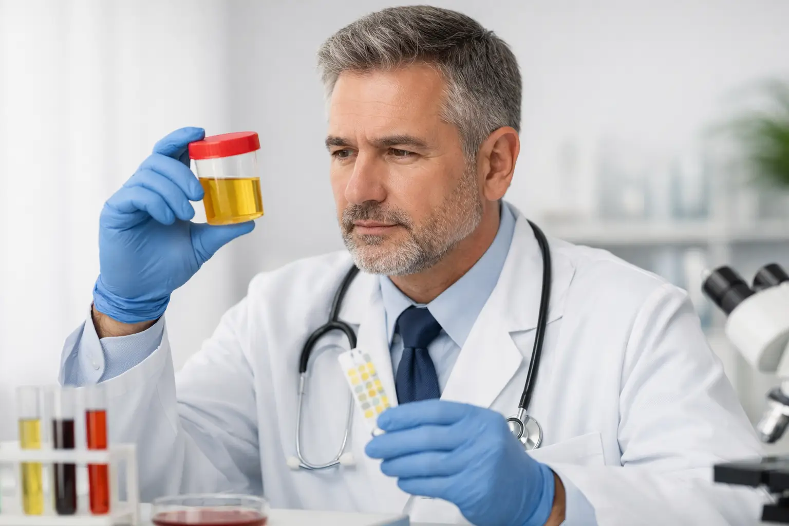 Leucocitos, proteínas y sangre en la orina